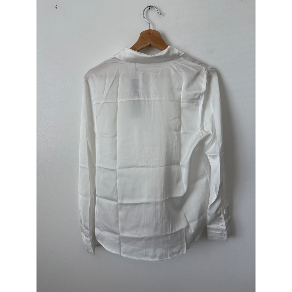 Allegra K Women's V-Neck Long Sleeve Chiffon Blouse – White – Small – NWT - Picture 5 of 5
